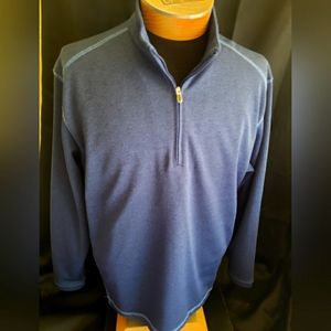 Pebble Beach Blue 1/4 Zip Long Sleeve Pullover Large.  FF141